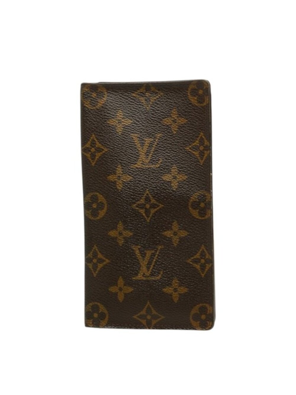 Louis Vuitton Monogram Porte Valeurs Cartes Credit Wallet Billfold Brown Leather